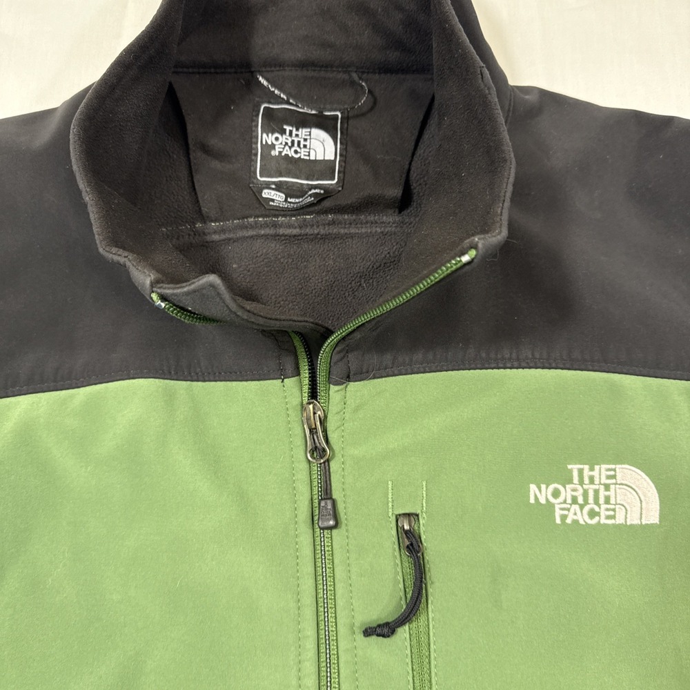 North Face Apex Bionic Mens 2XL Green BLK  Softshell Fleece Lined Outdoor ZIP - Picture 3 of 9